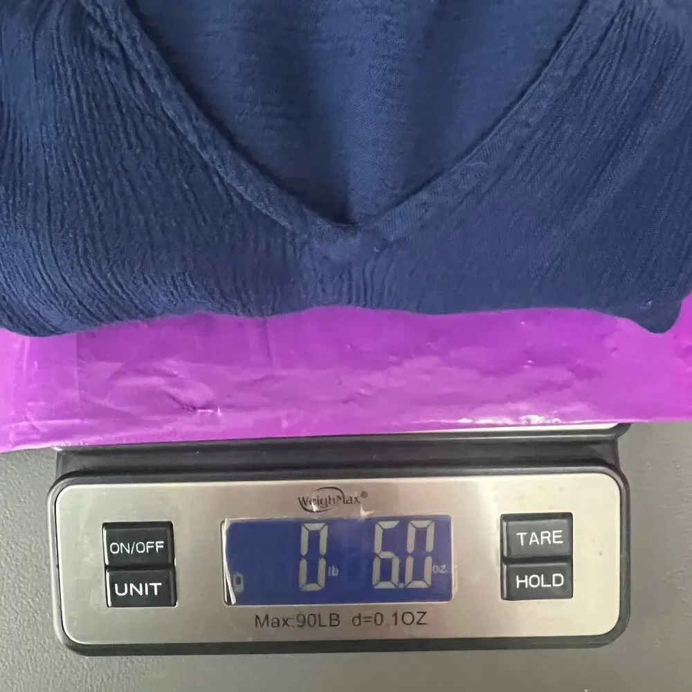 St. John's Bay V-Neck 3/4 Sleeve Navy Blue Women's Top Size Medium Crochet - Picture 11 of 11